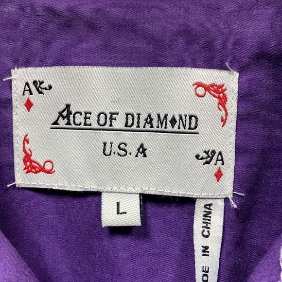 Ace of Diamond Button Down Shirt Large - Picture 2 of 6